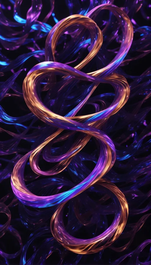 a purple and blue background with a spiral design