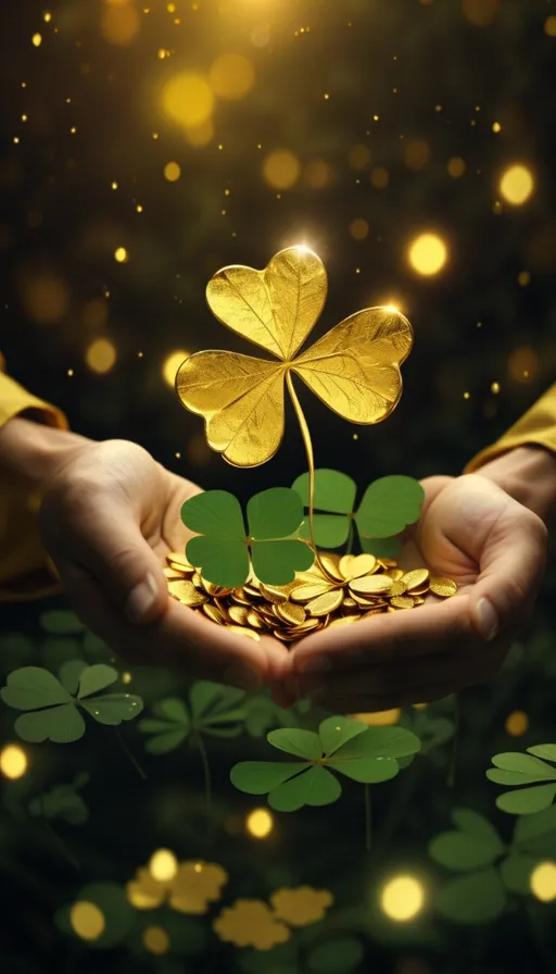 a person holding a shamrock in their hands