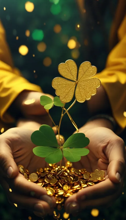 a person holding gold coins in their hands