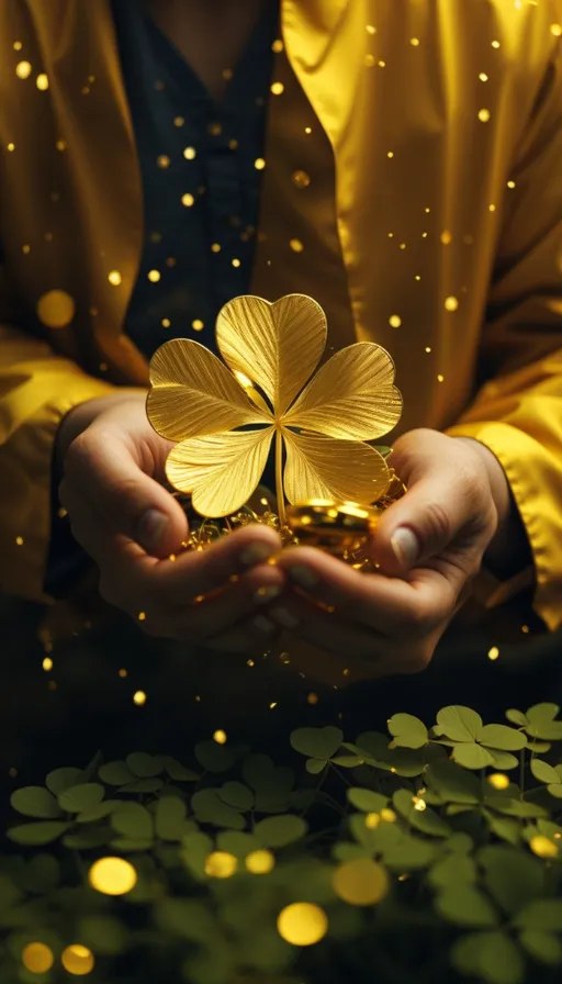 a person holding a four leaf clover in their hands