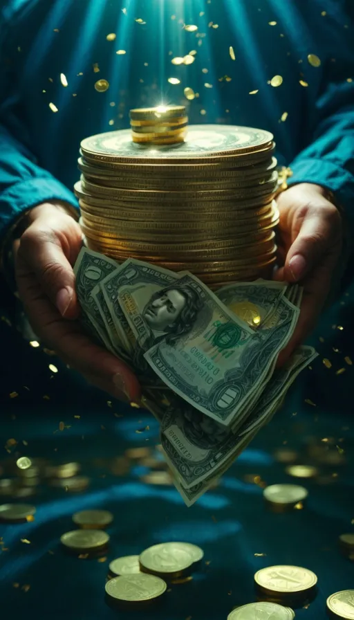 a person holding a stack of money in their hands