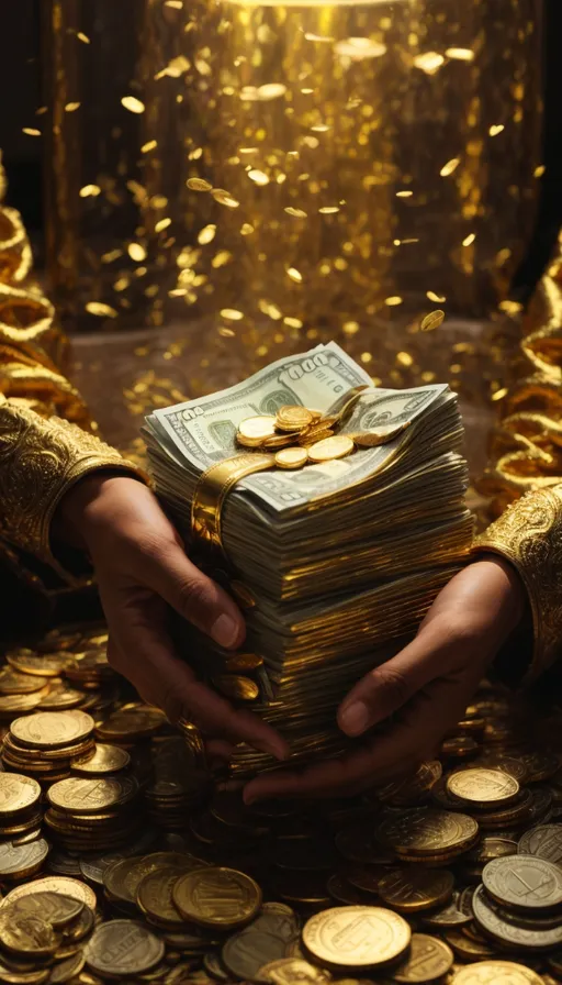 a person holding a pile of money in their hands