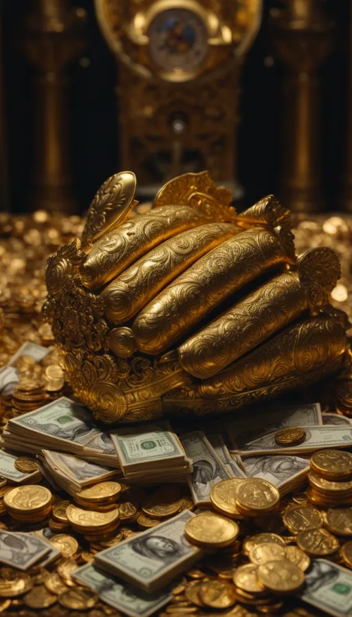 a pile of money sitting on top of a table