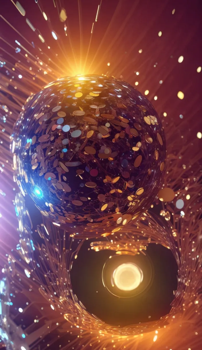 an abstract image of a disco ball in the air