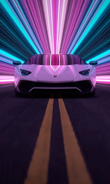 a white sports car driving through a tunnel