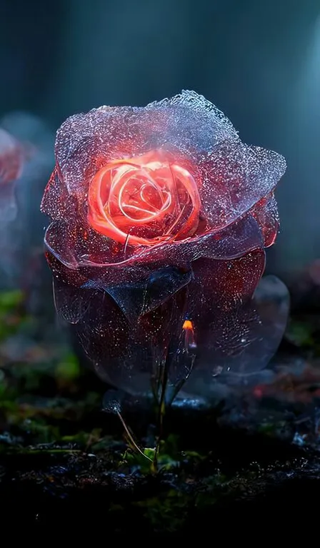 a rose that is sitting in the grass