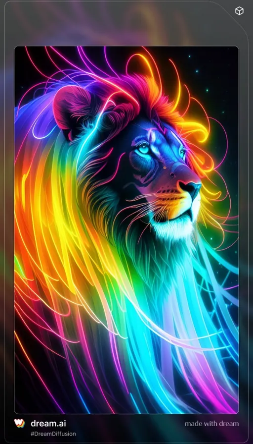 an image of a colorful lion on a screen