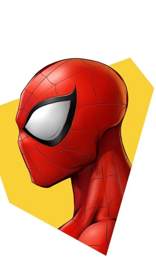 a drawing of a spider man with big eyes