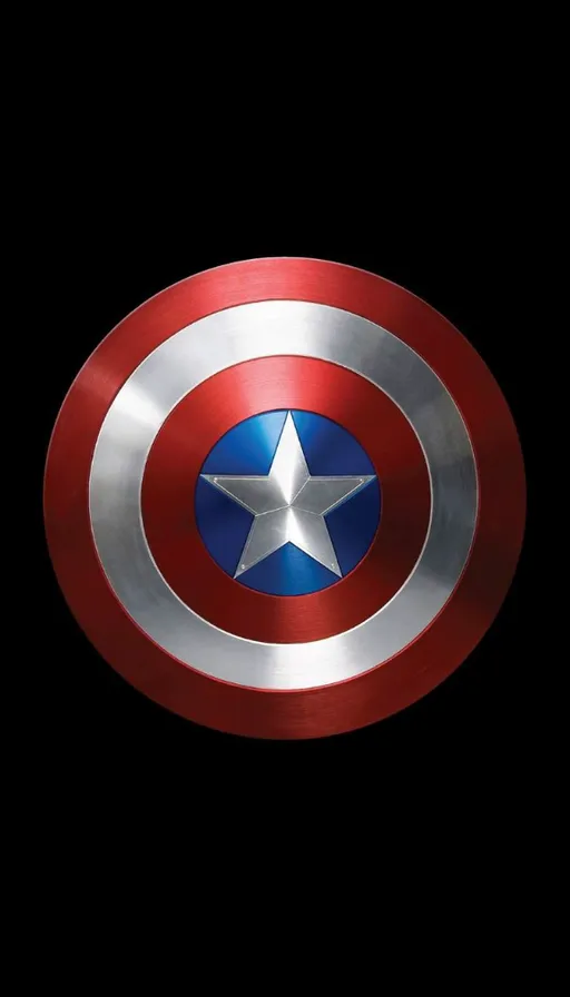 a close up of a captain america shield on a black background