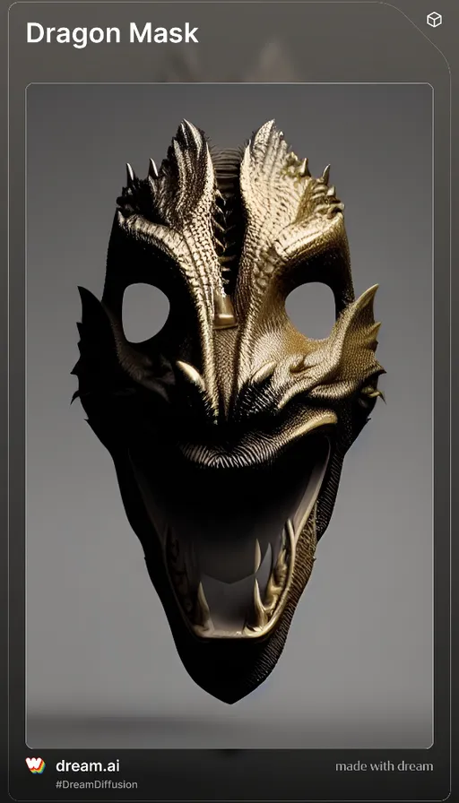 a mask with a dragon face on it