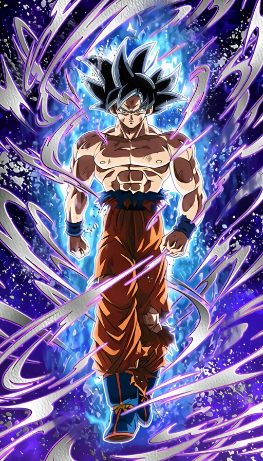 a dragon ball character with a purple background