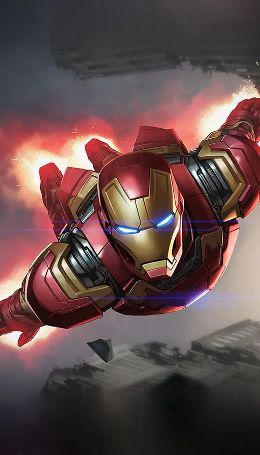 a picture of iron man flying through the air