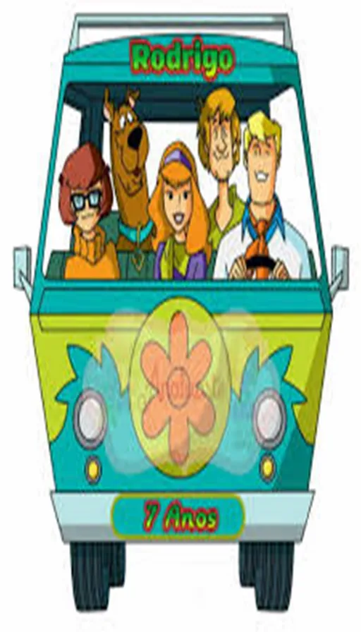 the scooby gang in a van