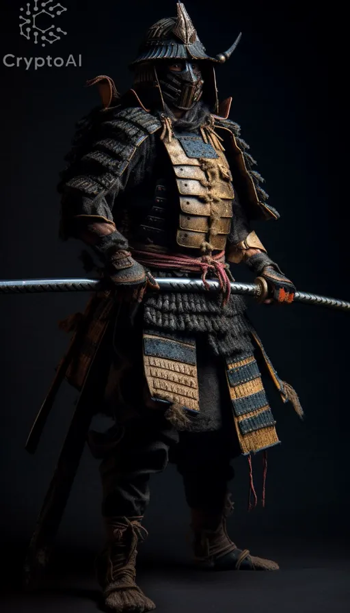 a statue of a samurai holding a sword