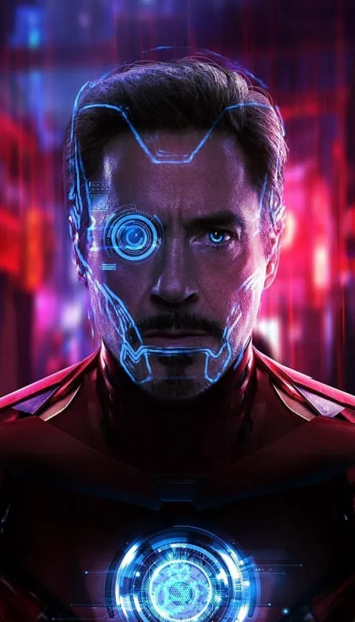 a man in a suit with a glowing face