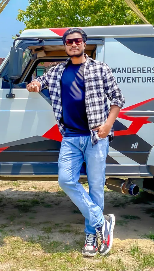 a man standing in front of a food truck