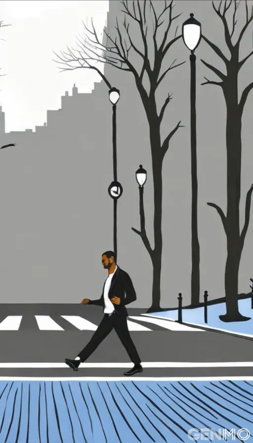 a man in a suit crossing a street