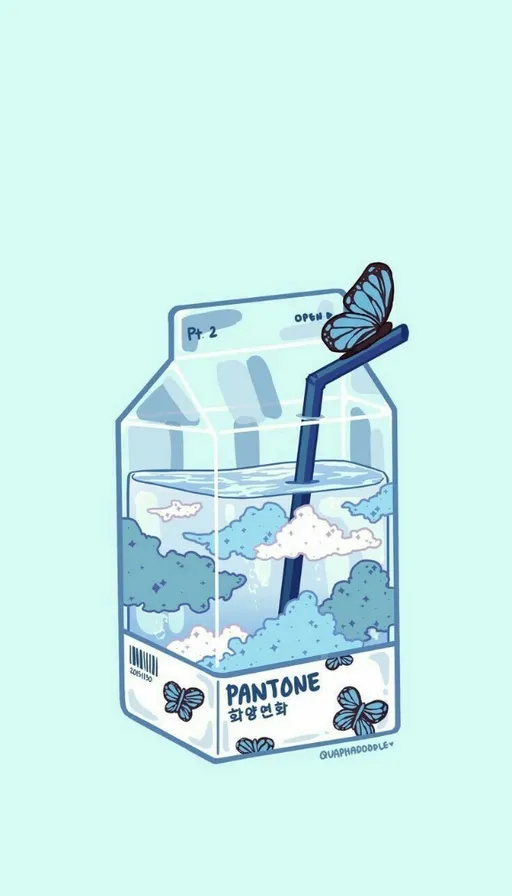 a glass of milk with a butterfly on top of it