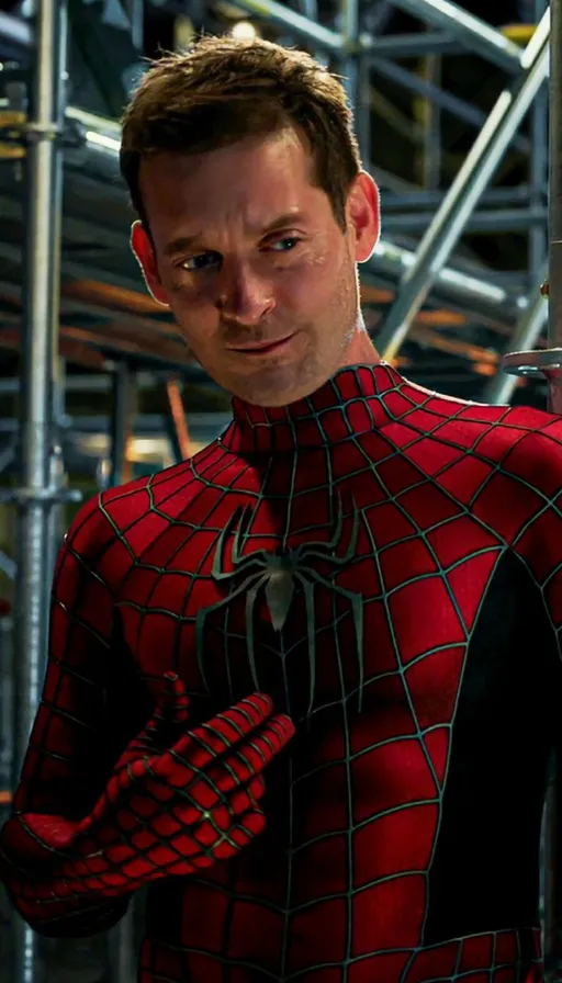 a man dressed in a spider man costume