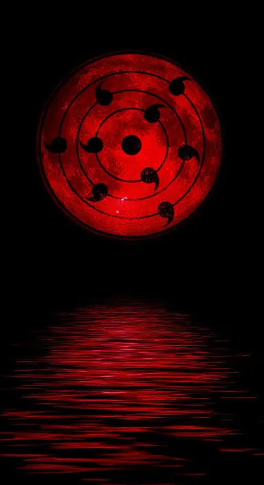 a red light reflecting in the water on a black background