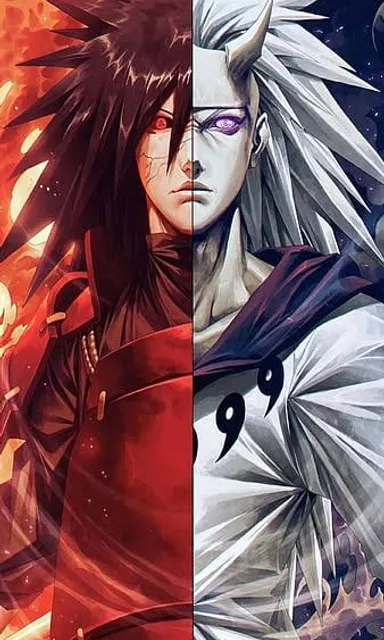 a couple of anime characters standing next to each other