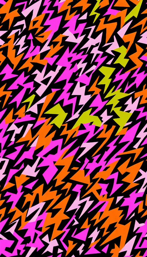 a very colorful pattern with a black background