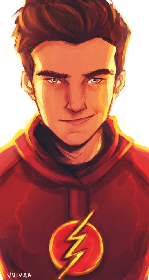 a drawing of a man in a flash suit
