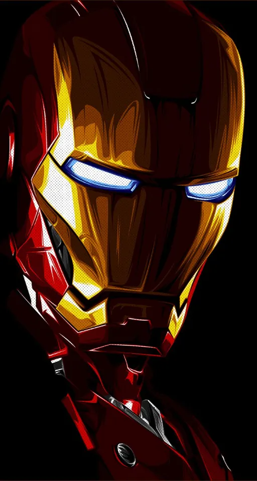a close up of the face of iron man