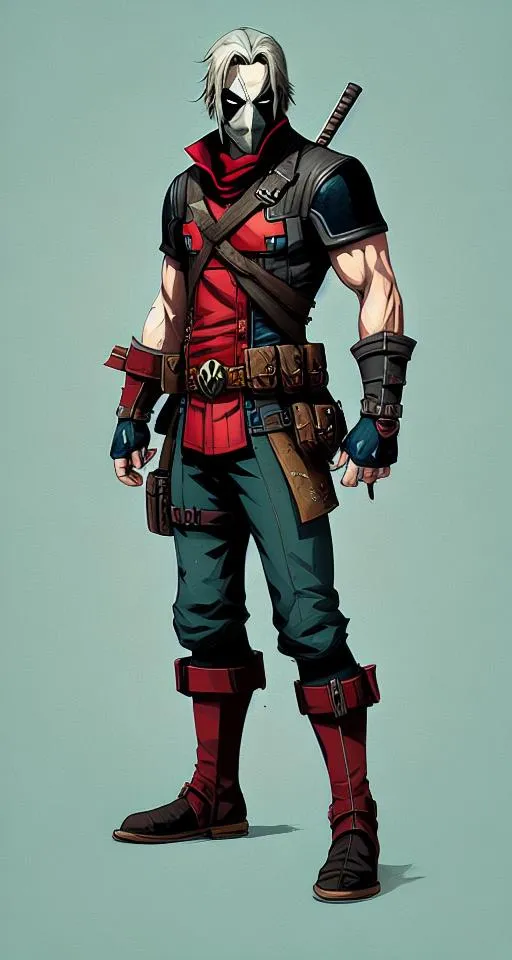 a drawing of a man in a costume