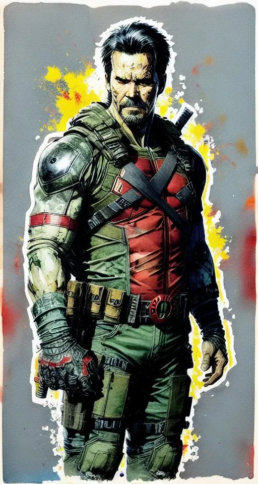 sleeve, cool, art, painting, action film, fictional character, illustration, toy, drawing, action figure