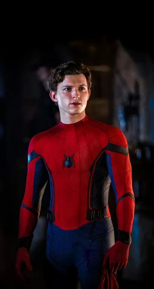 a man in a red and blue spider suit