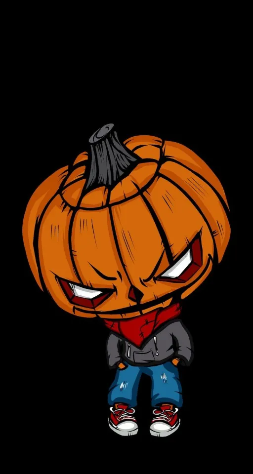 A cartoon pumpkin with a sad face. make it look emotional and crying