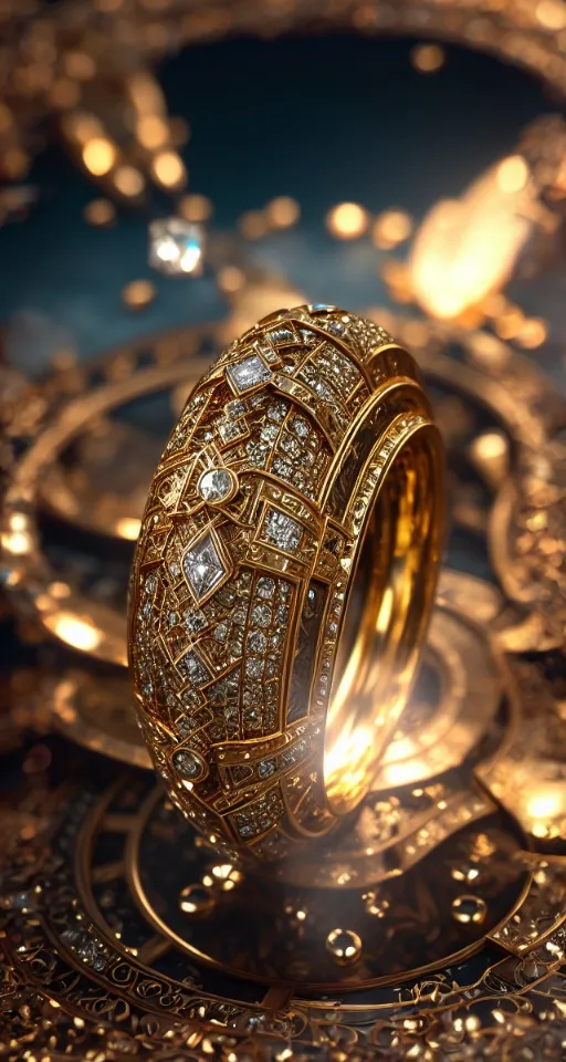 a close up of a ring on a table