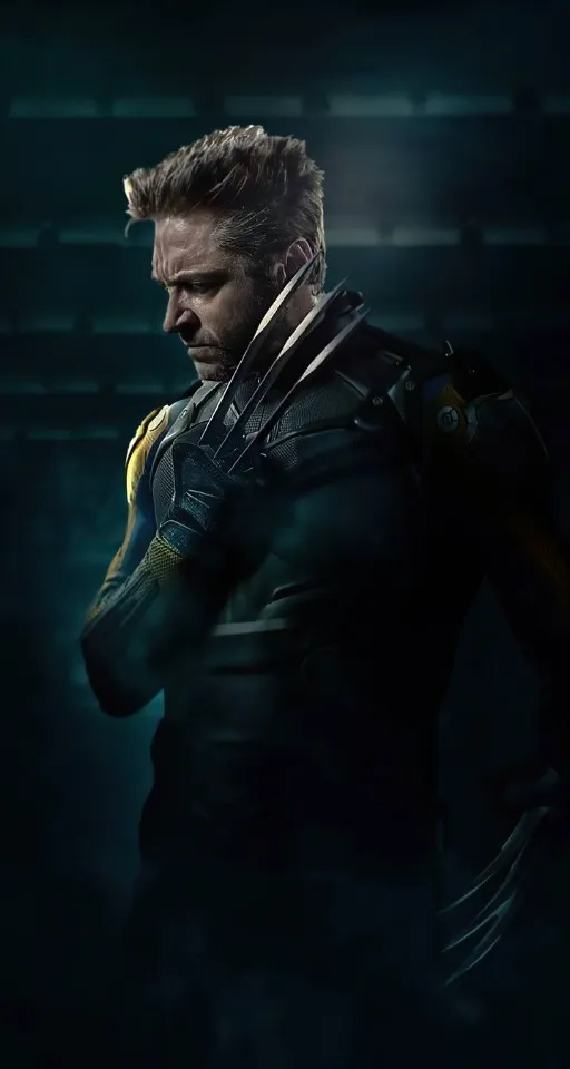 a man in a wolverine costume standing in the dark