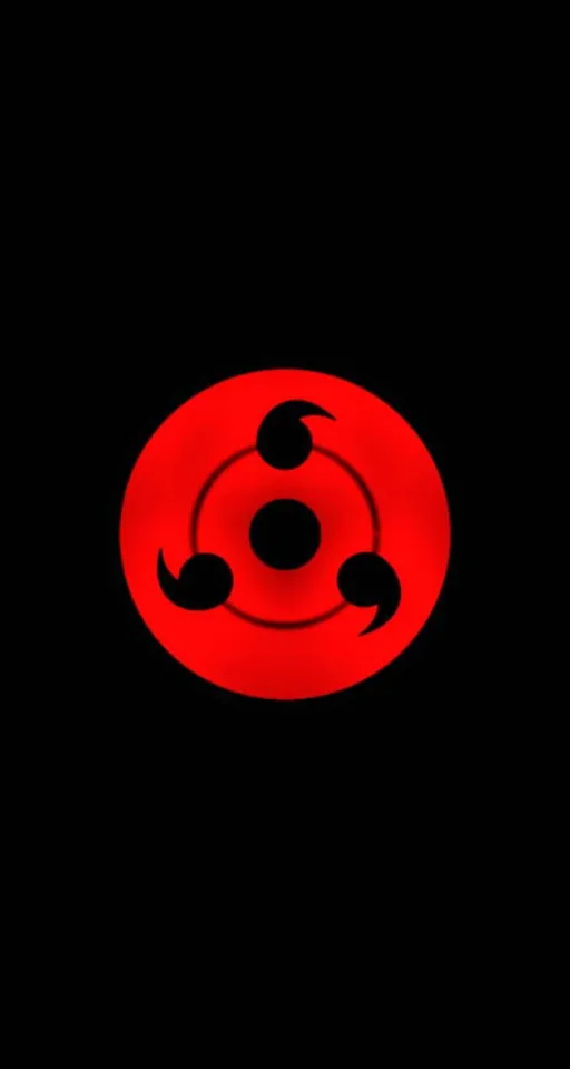 a red circle with a black background