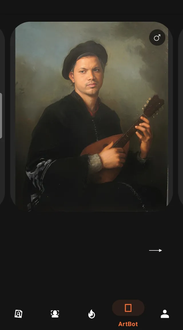 a painting of a man holding a guitar with playing