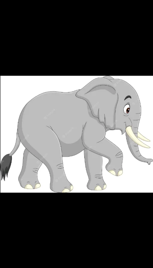 an elephant with a huge tusk walking. make the tusk bigger