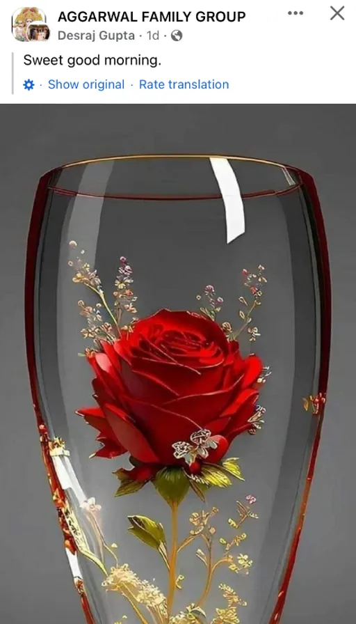 a glass vase with a red rose inside of it