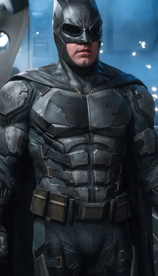 a man in a batman costume standing next to a bat