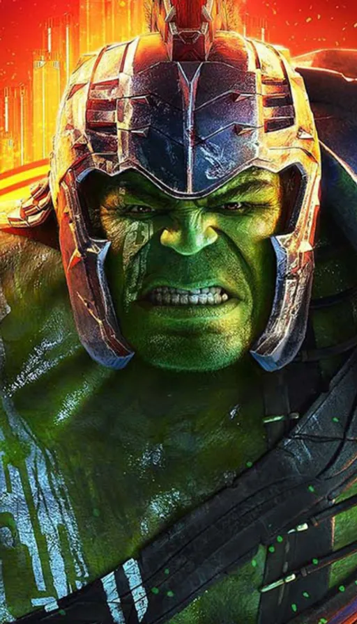 a man in a helmet with a green face