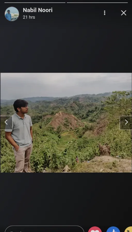 Man turns the girl into a plant and inserts a sky into the background to make her look like she's on a trip. Then he adds a sleeve and a mountain to make it look like she's standing in a natural landscape. Finally, he adds a tree and some grassland to give it a more rural feel. Man make a girl