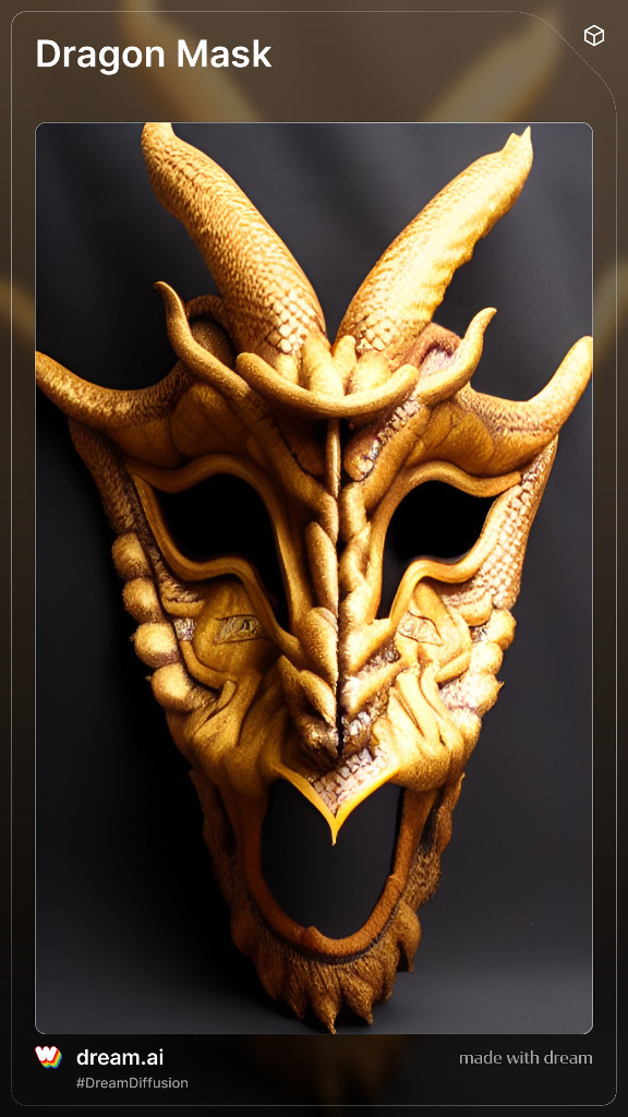 a dragon mask is shown on a cell phone