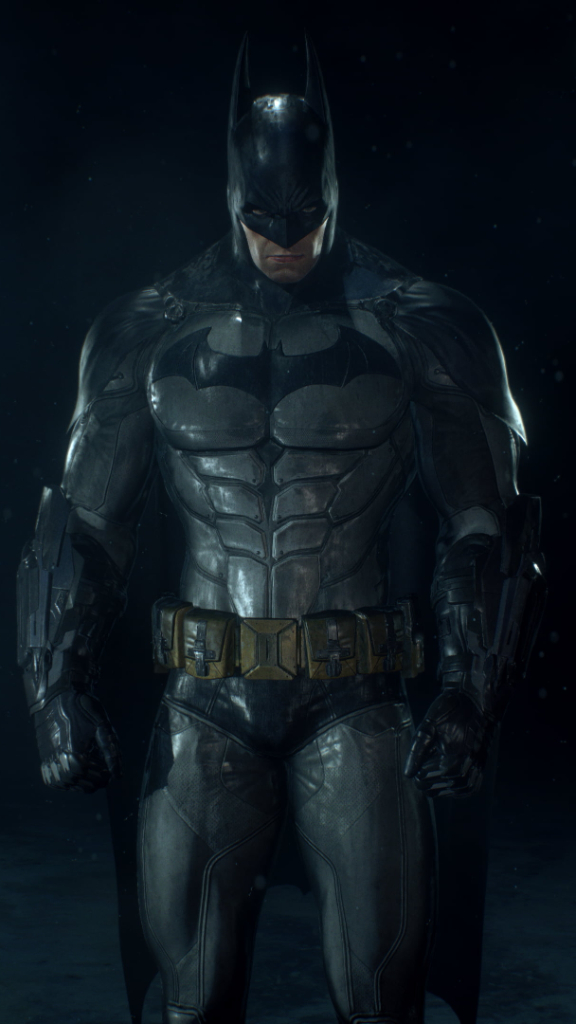 a man in a batman costume standing in the dark