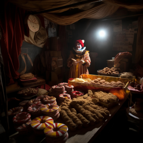 a person standing in front of a table full of food