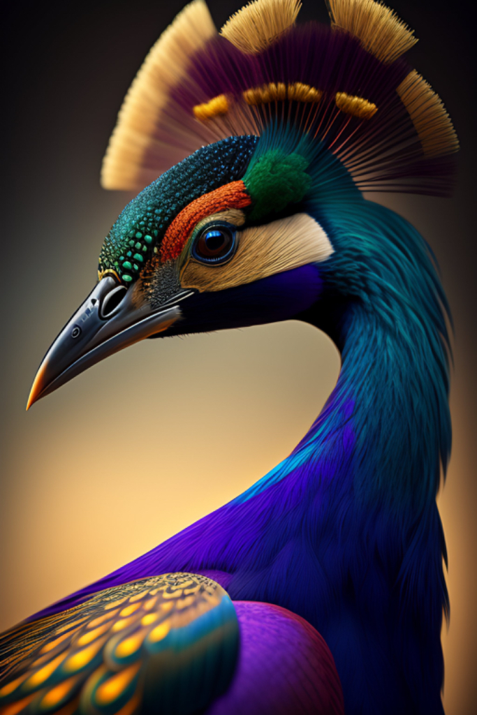 a colorful bird with feathers on its head