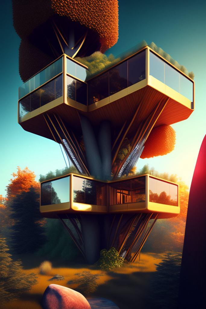 a computer generated image of a futuristic building