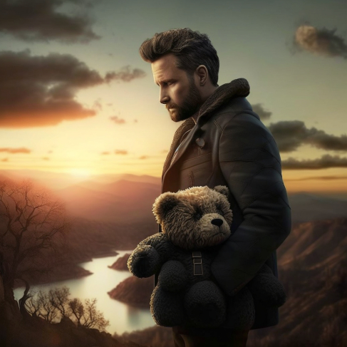 a man holding a teddy bear in his arms