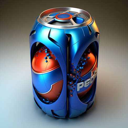 a can of pepsi is shown on a gray background